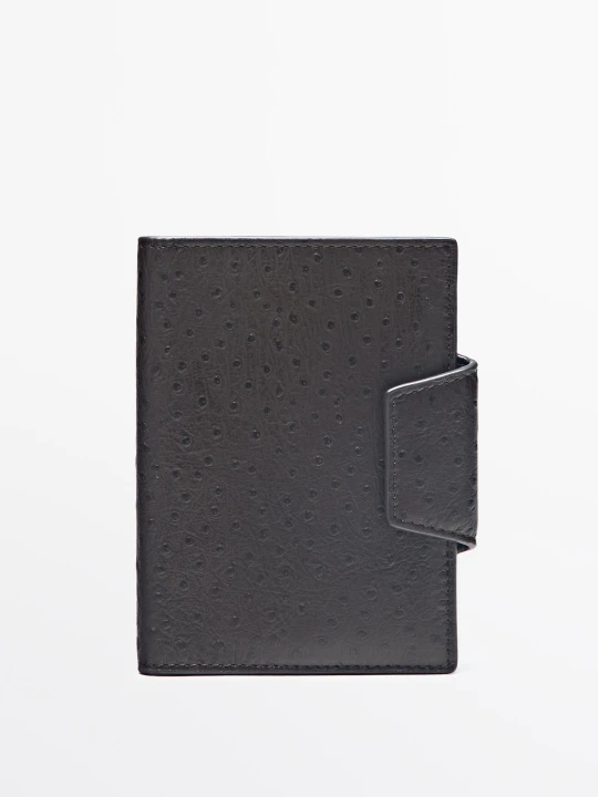Zdjęcie produktu Skórzane Etui Na Paszport - Brązowy - Massimo Dutti - Female