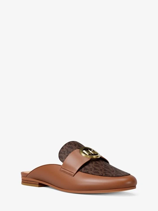 Zdjęcie produktu Skórzane klapki Mckenzie z logo Michael Kors