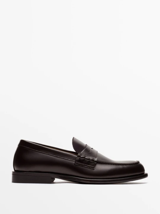 Zdjęcie produktu Skórzane Mokasyny - Brązowy - Massimo Dutti - Male