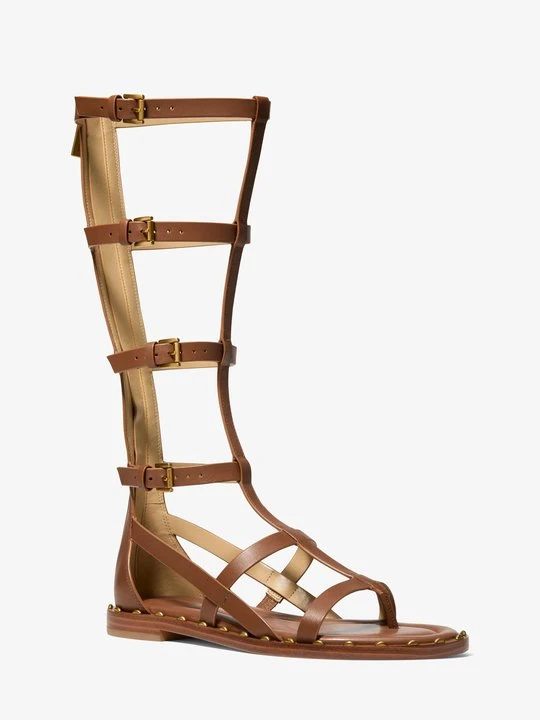 Zdjęcie produktu Skórzane sandały gladiatorki Noa z ćwiekami Michael Kors BRĄZOWY (Brązowy)