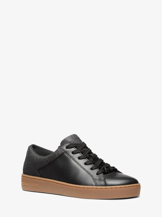 Zdjęcie produktu Skórzane sneakersy Keaton z brokatem i wytłaczanym logo Michael Kors CZARNY (Czarny)