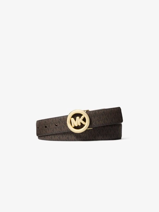 Zdjęcie produktu Skórzany pasek z charakterystycznym logo i ozdobą MK Pop Michael Kors BRĄZOWY (Brązowy)