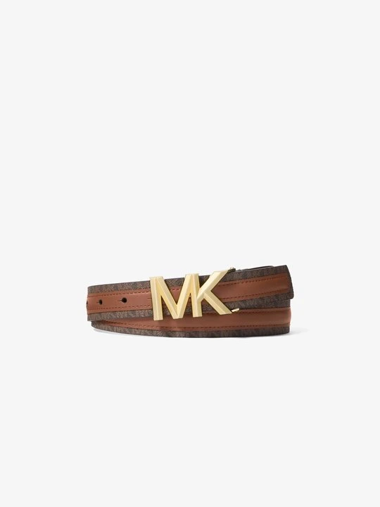 Zdjęcie produktu Skórzany pasek z charakterystycznym logo Michael Kors BRĄZOWY (Brązowy)