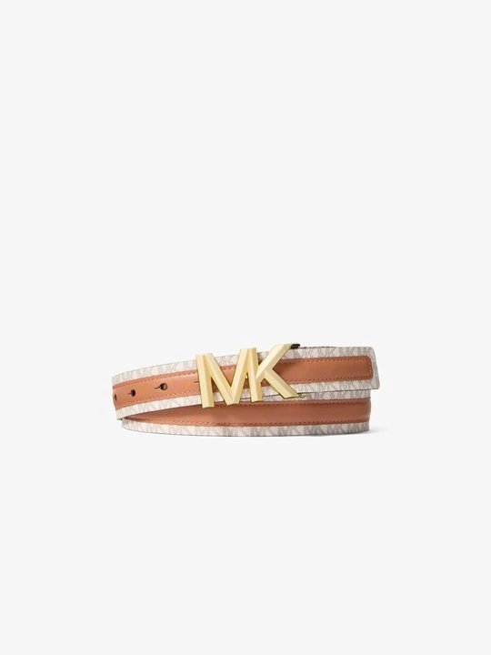 Zdjęcie produktu Skórzany pasek z charakterystycznym logo Michael Kors CIEMNY ORZECH (Brązowy)