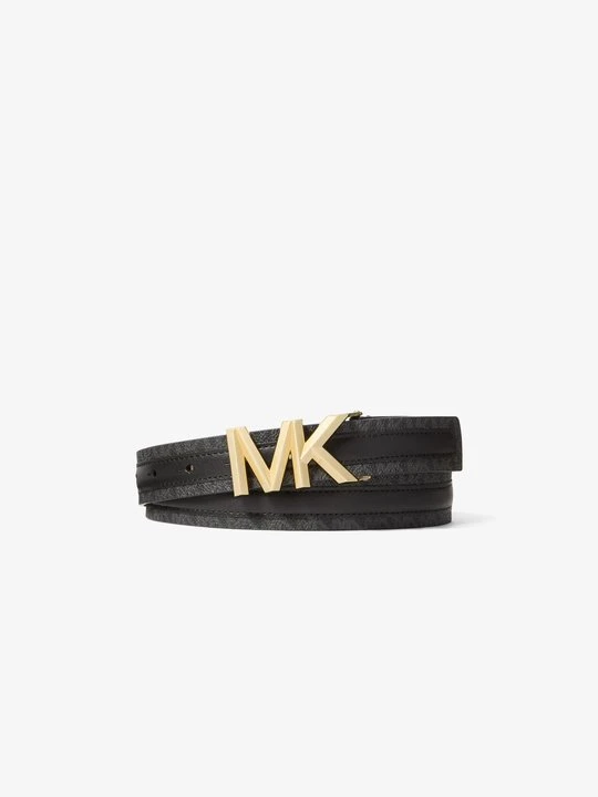 Zdjęcie produktu Skórzany pasek z charakterystycznym logo Michael Kors CZARNY (Czarny)