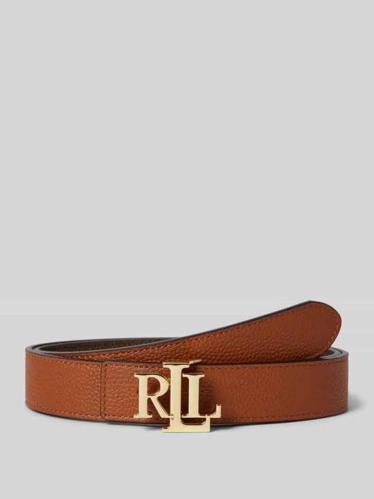 Zdjęcie produktu Skórzany pasek z klamrą na pin Lauren Ralph Lauren Ciemnobrązowy