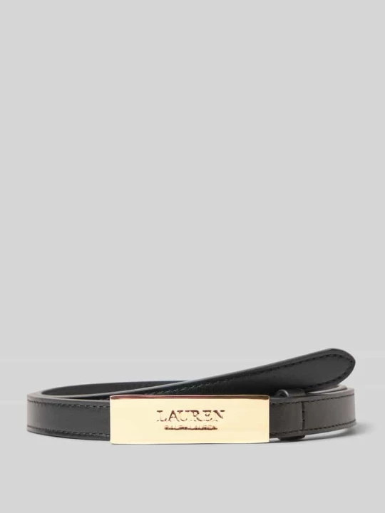 Zdjęcie produktu Skórzany pasek z klamrą na pin Lauren Ralph Lauren Czarny