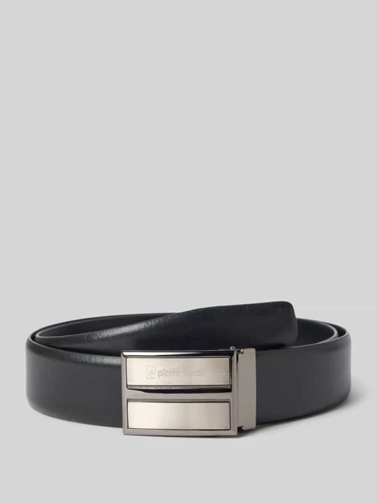 Zdjęcie produktu Skórzany pasek z klamrą na pin Pierre Cardin Czarny