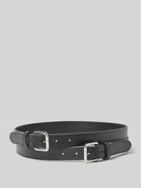 Zdjęcie produktu Skórzany pasek z klamrą szpilkową w 2‑pakiecie Lauren Ralph Lauren Czarny
