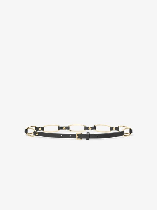 Zdjęcie produktu Skórzany pasek z łańcuszkiem Michael Kors brązowy