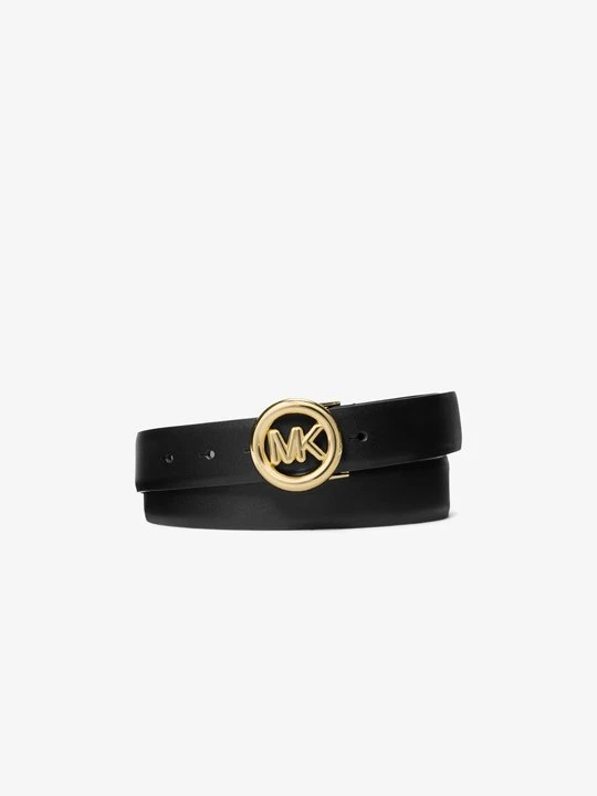 Zdjęcie produktu Skórzany pasek z logo Michael Kors CZARNY (Czarny)