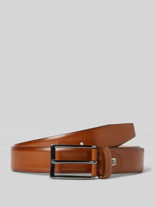 Zdjęcie produktu Skórzany pasek z metalową sprzączką Pierre Cardin Koniakowy