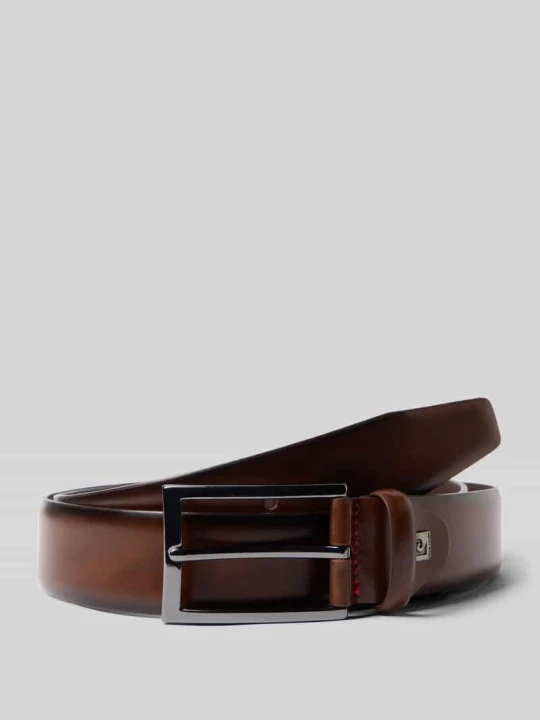 Zdjęcie produktu Skórzany pasek z metalową sprzączką Pierre Cardin Średniobrązowy
