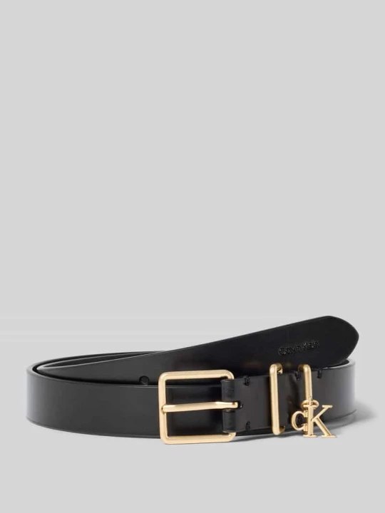 Zdjęcie produktu Skórzany pasek z prawdziwej skóry model 'CHARM KEEPER' Calvin Klein Czarny