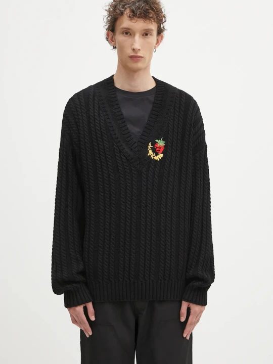 Zdjęcie produktu Sky High Farm sweter bawełniany Cableknit v-neck