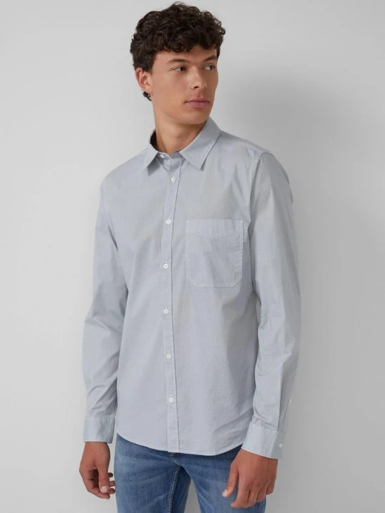 Zdjęcie produktu Slim fit: bawełniana koszula z drobnym wzorem i kołnierzykiem Kent s.Oliver biały