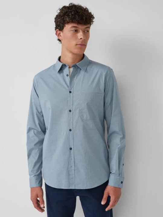 Zdjęcie produktu Slim fit: bawełniana koszula z drobnym wzorem i kołnierzykiem Kent s.Oliver niebieski