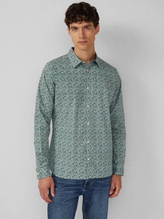 Zdjęcie produktu Slim fit: bawełniana koszula z nadrukiem na całej powierzchni s.Oliver zielony