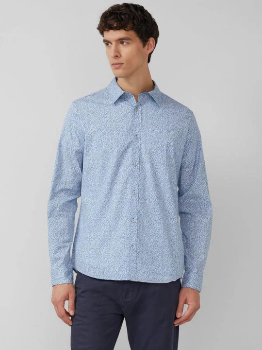 Zdjęcie produktu Slim fit: elastyczna bawełniana koszula z nadrukiem na całej powierzchni s.Oliver niebieski
