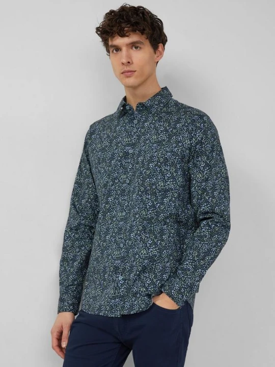 Zdjęcie produktu Slim fit: koszula z długim rękawem, nadrukiem na całej powierzchni i kołnierzykiem Kent s.Oliver