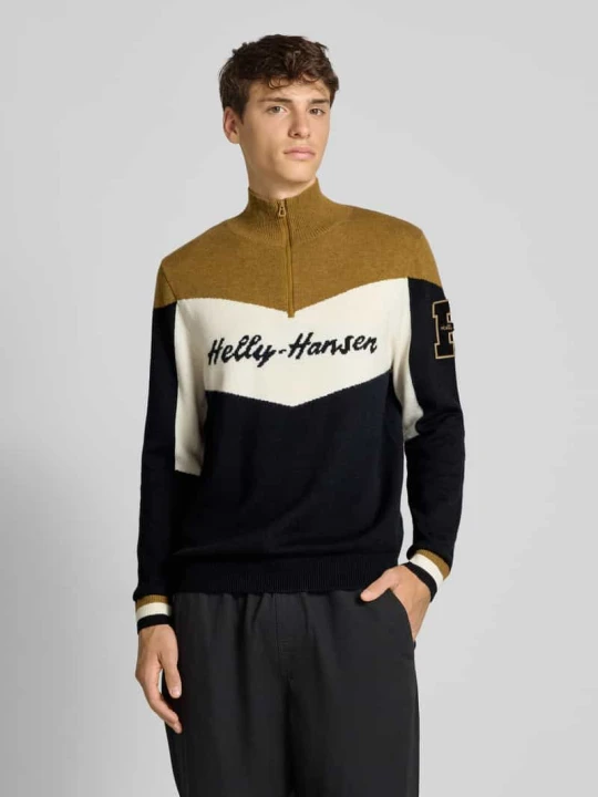 Zdjęcie produktu Slim Fit Troyer w dzianinowym stylu model „Apres” Helly Hansen Czarny
