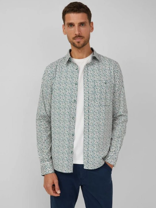 Zdjęcie produktu Slim fit: wzorzysta koszula z elastycznej bawełny s.Oliver szary
