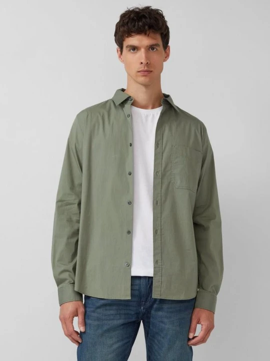 Zdjęcie produktu Slim fit: wzorzysta koszula z kołnierzykiem Kent s.Oliver oliwkowy