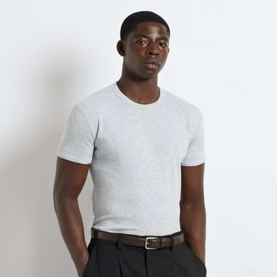 Zdjęcie produktu Slim Rib T-Shirt Burocs szary