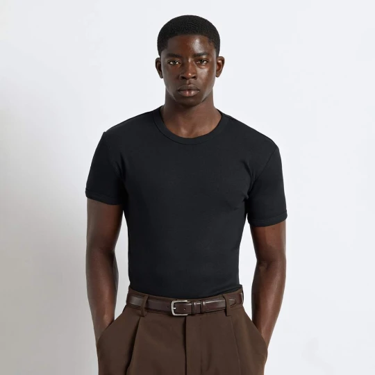 Zdjęcie produktu Slim Rib T-Shirt Burocs czarny