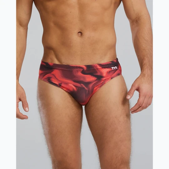 Zdjęcie produktu Slipy do pływania męskie Tyr Durafast Elite Waveform red