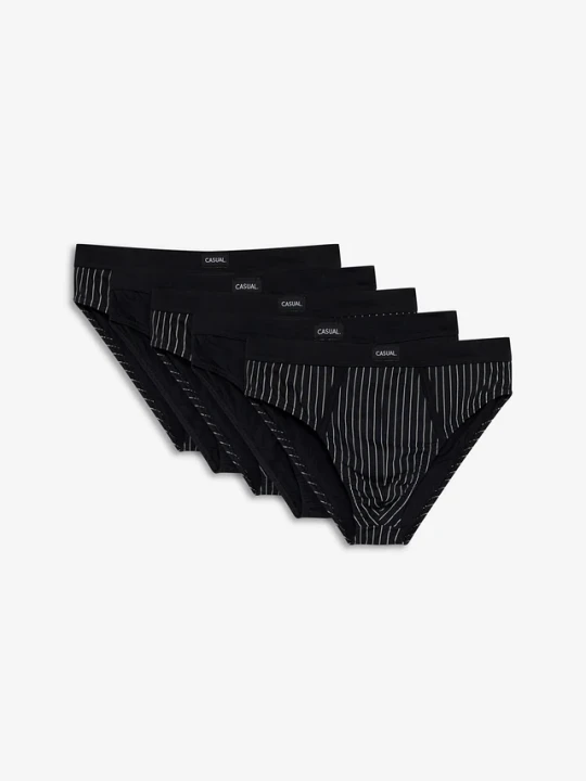 Zdjęcie produktu Slipy maxi z bawełną (zestaw 5 szt.) BonPrix czarny