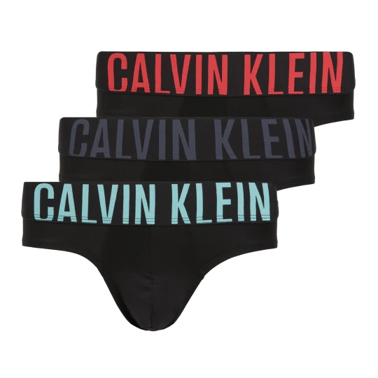 Zdjęcie produktu Slipy męskie Calvin Klein 000NB3610A Hip Brief 3 pary black w / ombre blue logo / black w / c