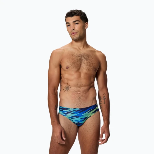 Zdjęcie produktu Slipy pływackie męskie Speedo Hyperboom Print Brief 2.5" peacoat/deep sapphire Granatowy