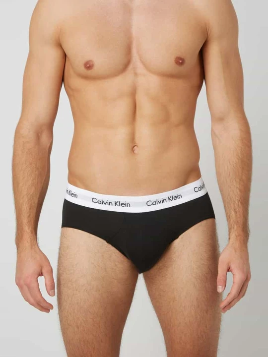 Zdjęcie produktu Slipy z bawełny mieszanej w zestawie 3 szt. Calvin Klein Czarny