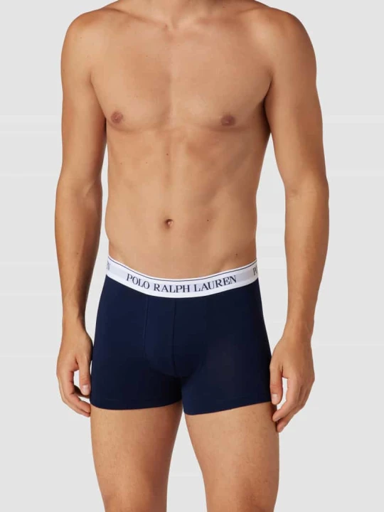 Zdjęcie produktu Bokserki z lamówką z logo w 3‑pakiecie Polo Ralph Lauren Ciemnoniebieski
