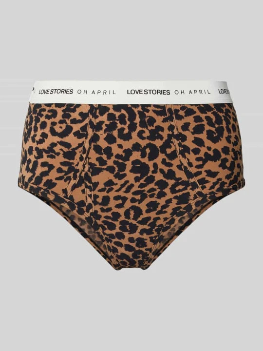 Zdjęcie produktu Slipy z elastycznym pasem model ‘Moonflower’ Oh April Camel