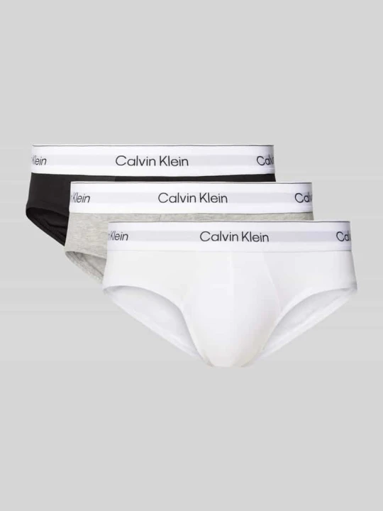 Zdjęcie produktu Slipy z elastycznym pasem z logo w zestawie 3 szt. Calvin Klein Czarny