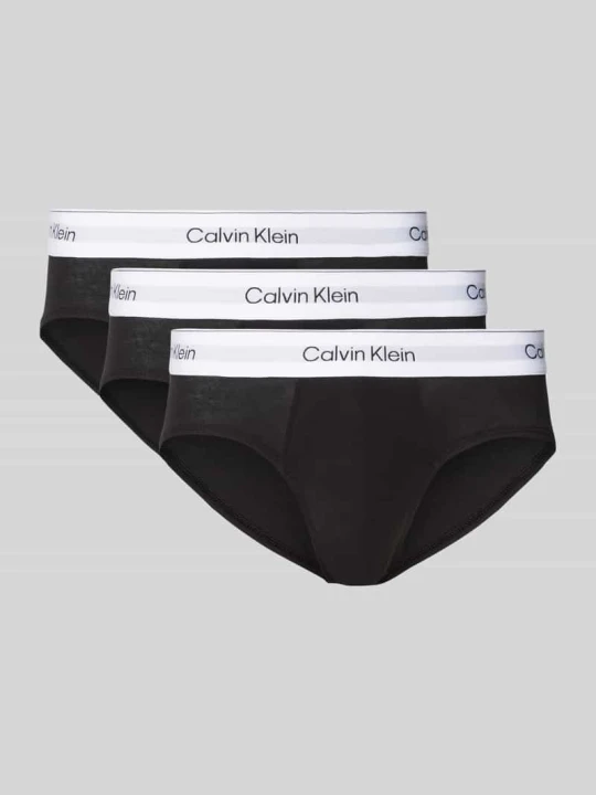Zdjęcie produktu Slipy z elastycznym pasem z logo w zestawie 3 szt. Calvin Klein Czarny