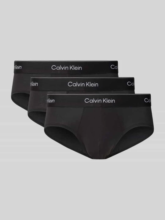 Zdjęcie produktu Slipy z elastycznym pasem z logo w zestawie 3 szt. Calvin Klein Czarny