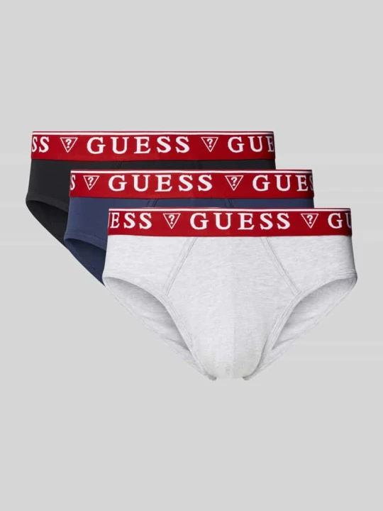 Zdjęcie produktu Slipy z elastycznym paskiem z logo model ‘BRIAN’ Guess Pomarańczowy