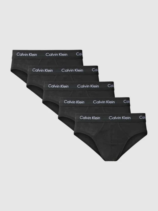 Zdjęcie produktu Slipy z elastycznym paskiem z logo w zestawie 5 szt. Calvin Klein Czarny