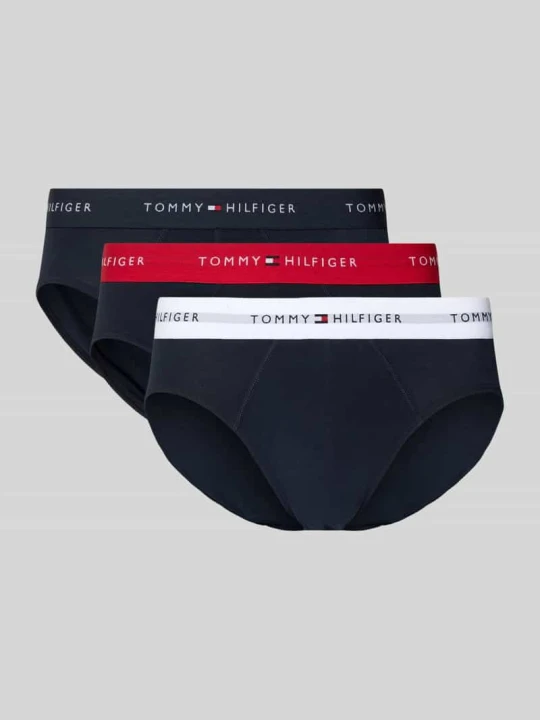 Zdjęcie produktu Figi z mieszanki bawełny w zestawie 3 szt. Tommy Hilfiger Czarny