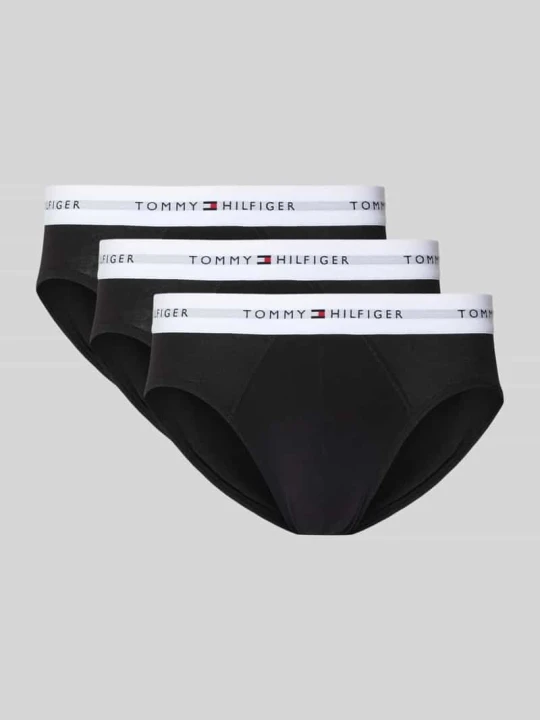 Zdjęcie produktu Figi z mieszanki bawełny w zestawie 3 szt. Tommy Hilfiger Czarny