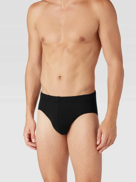 Zdjęcie produktu Slipy z paskiem z logo w zestawie 3 szt. model ‘Supermini’ Schiesser Czarny