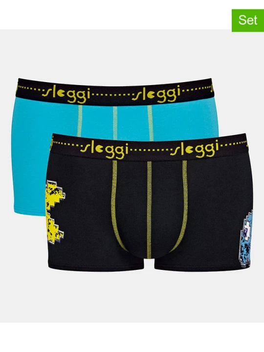Zdjęcie produktu Sloggi Bokserki (2 pary) w kolorze turkusowym i czarnym rozmiar: XL