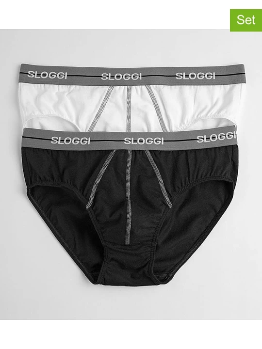 Zdjęcie produktu Sloggi Slipy (2 pary) w kolorze czarnym i białym rozmiar: M