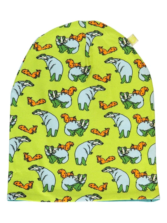 Zdjęcie produktu Småfolk Dwustronna czapka w kolorze zielonym ze wzorem rozmiar: 50-52 cm