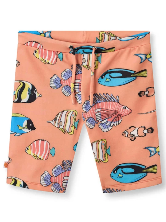 Zdjęcie produktu Småfolk Kąpielówki "Fish" w kolorze pomarańczowym ze wzorem rozmiar: 86/92