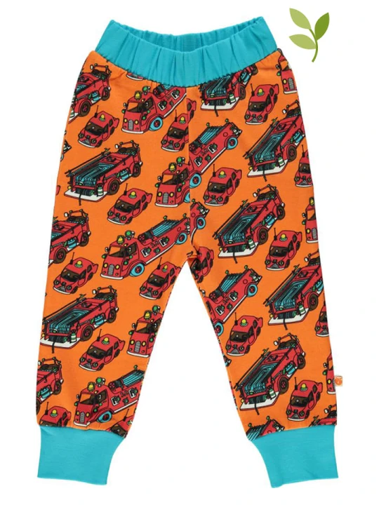 Zdjęcie produktu Småfolk Spodnie dresowe "Firetruck" w kolorze pomarańczowym rozmiar: 110 / 116