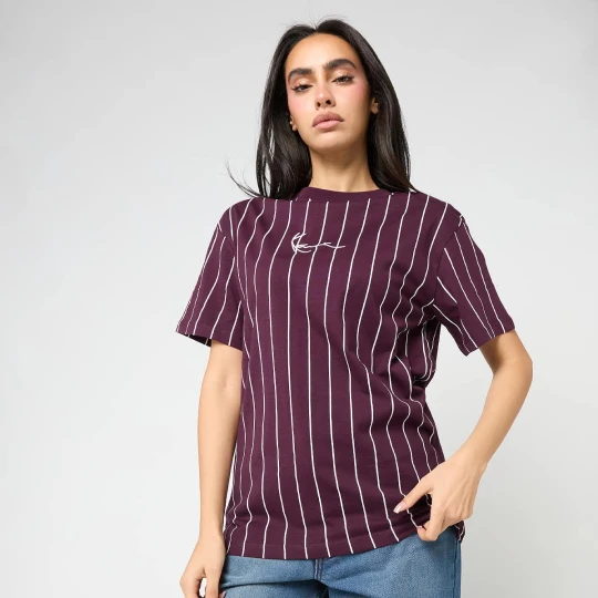 Zdjęcie produktu Small Signature Essential Pinstripe OS Tee Karl Kani czerwony